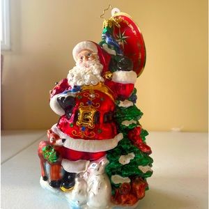 Christopher Radko Handmade Glass Christmas Ornament Santa’s Menagerie of Friends
